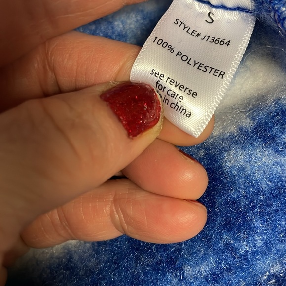 Active USA double breasted boucle print fluffy coat - Picture 9 of 10